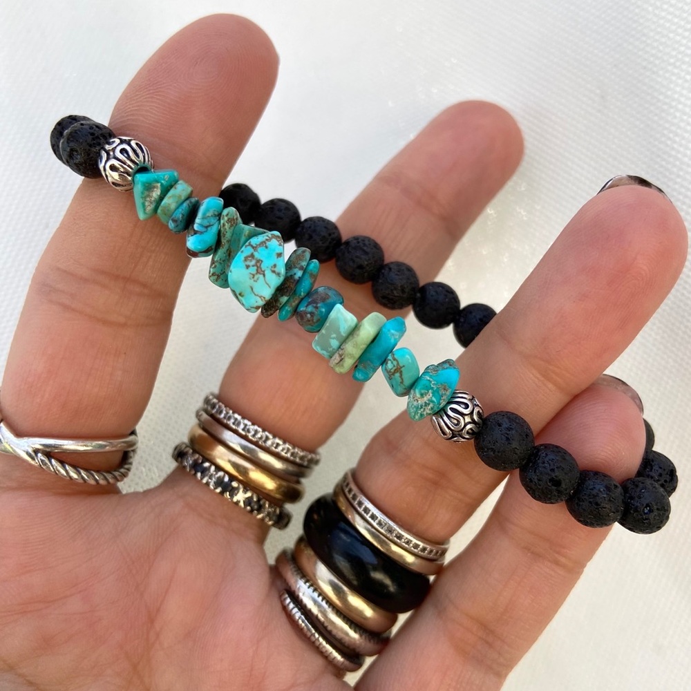 🔴 genuine turquoise gem chips & lava rock_6